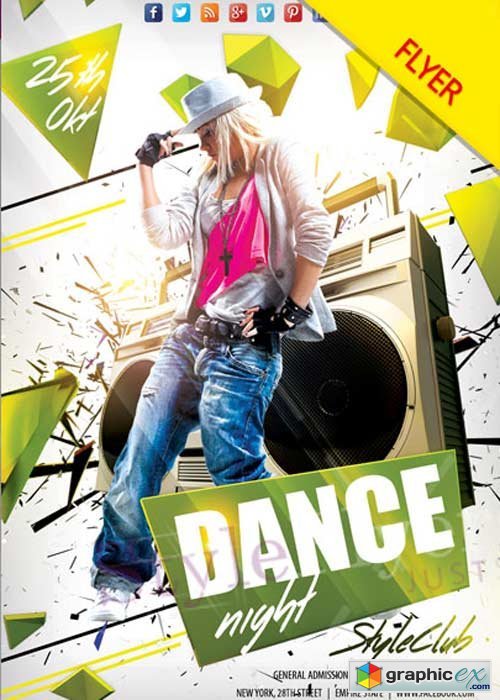 Dance Night V11 PSD Flyer