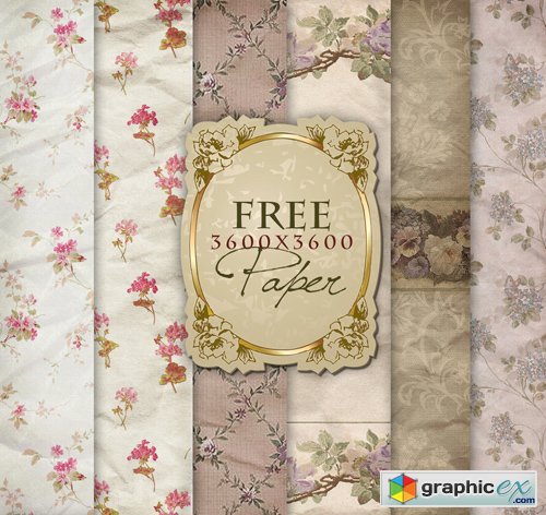 Flower Backgrounds in Vintage Style, part 23