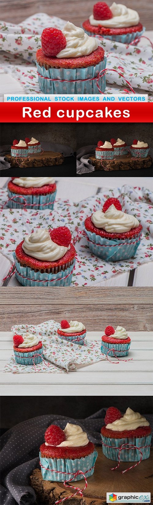 Red cupcakes - 6 UHQ JPEG