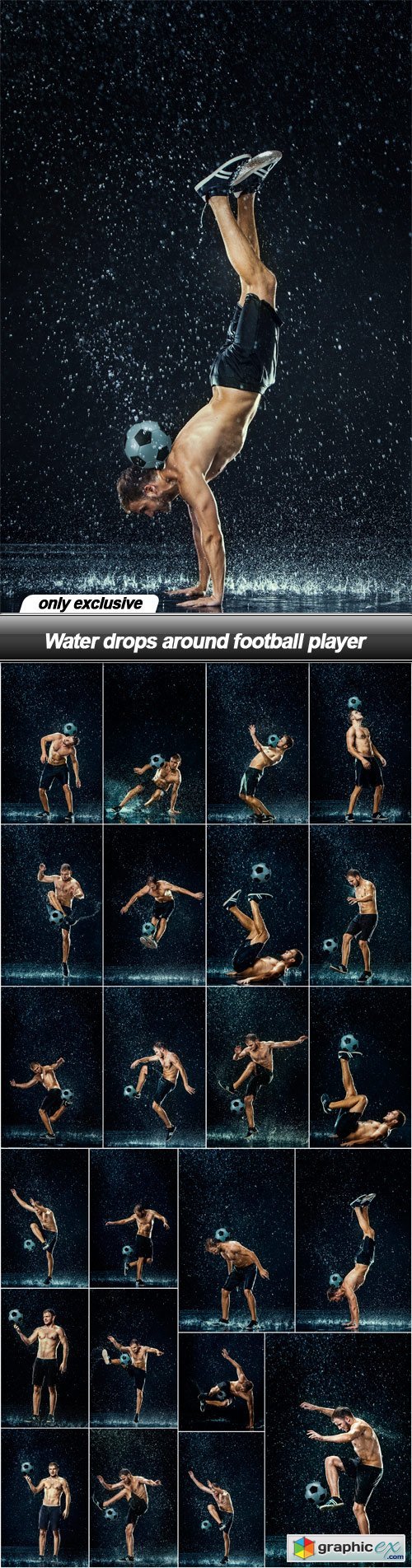 Water drops around football player - 23 UHQ JPEG