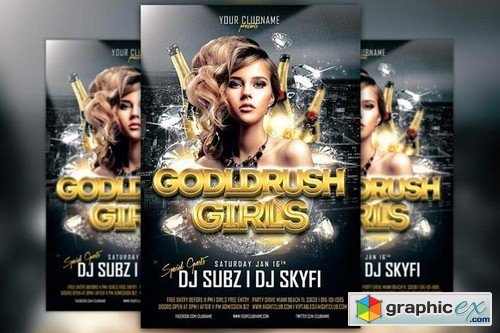 Gold Rush Girls Flyer Template