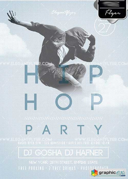 Hip-Hop Party V7 Flyer PSD Template + Facebook Cover