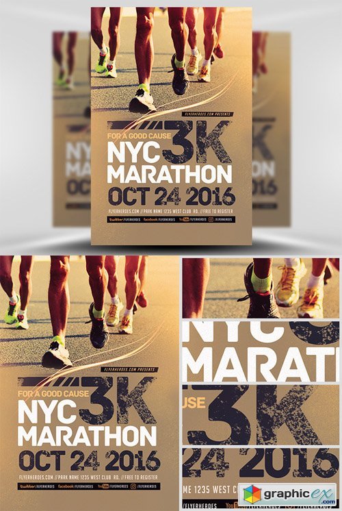 3K Marathon Flyer Template
