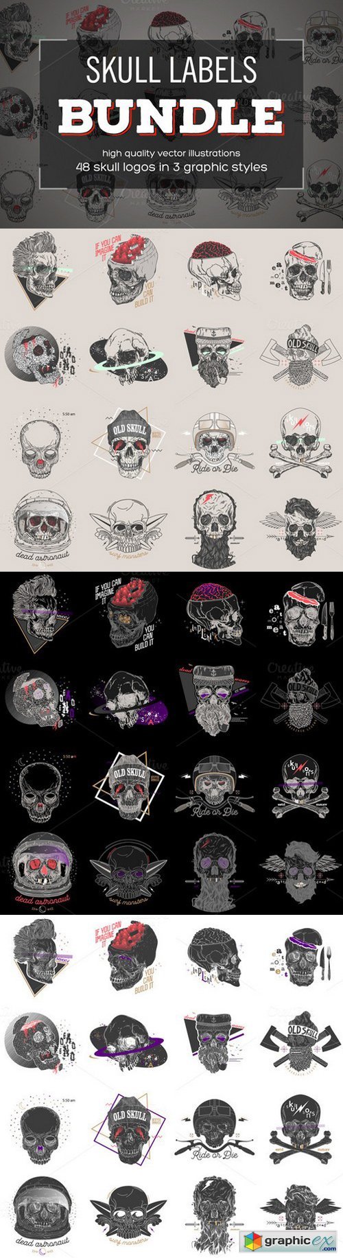 Skull Labels BUNDLE