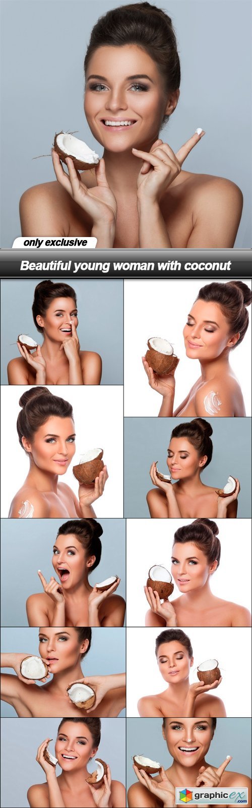 Beautiful young woman with coconut - 11 UHQ JPEG