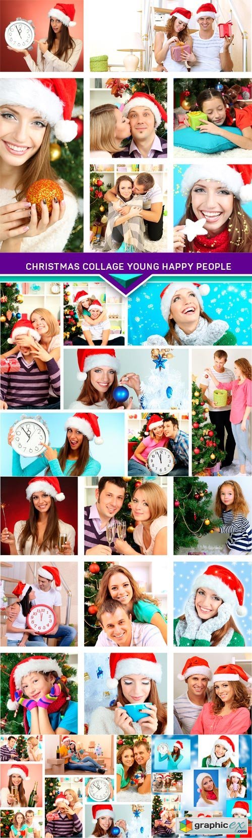 Christmas collage Young happy people 5X JPEG