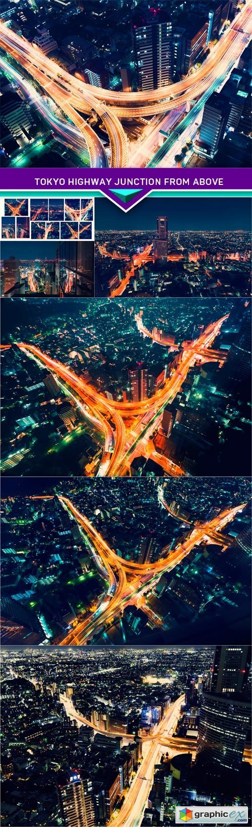 Tokyo highway junction from above 7X JPEG