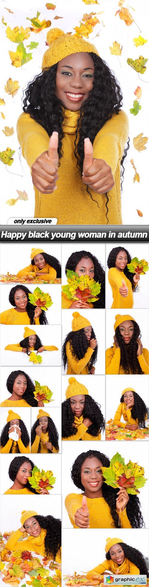 Happy black young woman in autumn - 17 UHQ JPEG