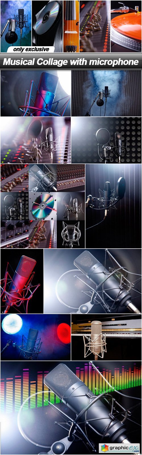 Musical Collage with microphone - 12 UHQ JPEG