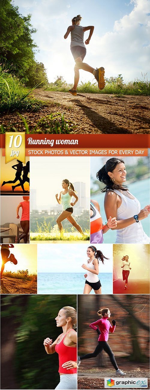 Running woman, 10 x UHQ JPEG