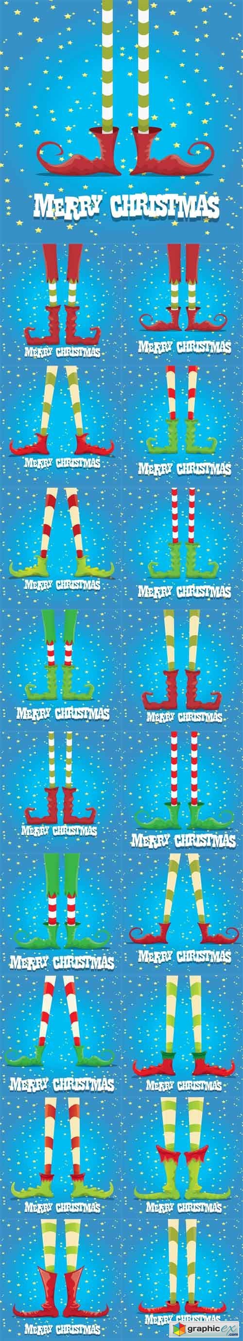 Christmas Cartoon Elfs Legs