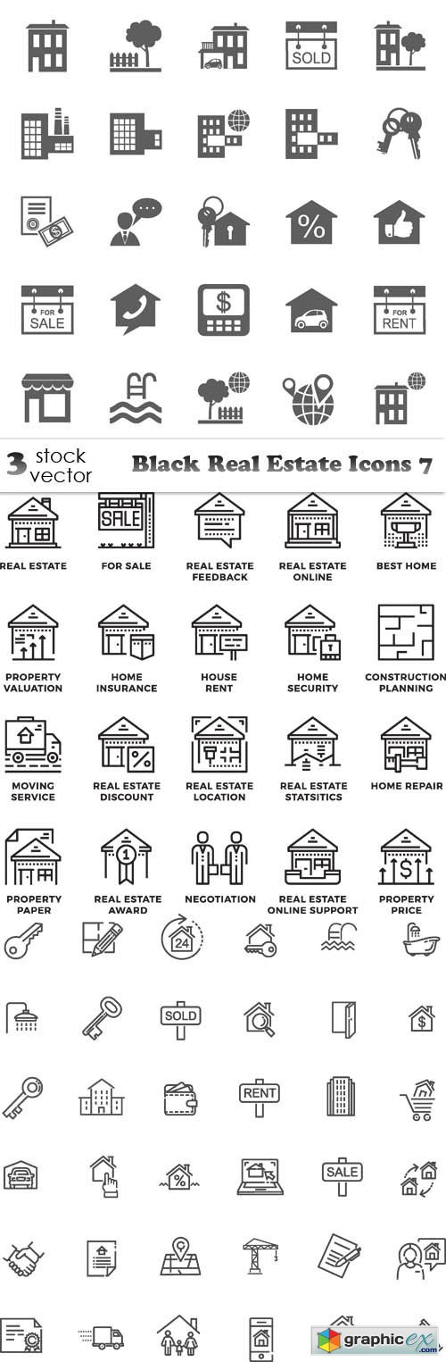 Black Real Estate Icons 7