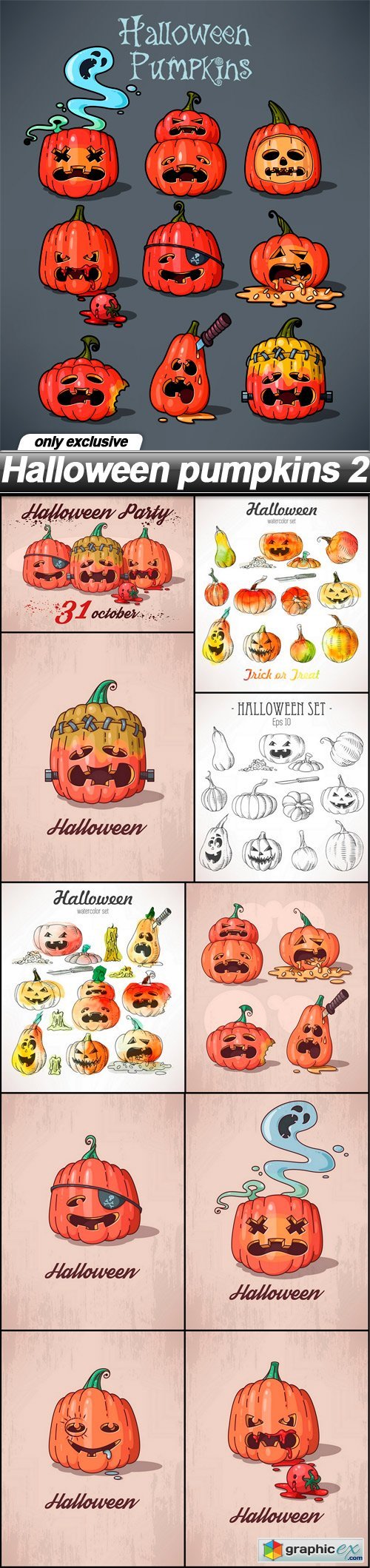 Halloween pumpkins 2 - 11 EPS