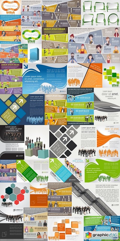 Brochure backgrounds with business people. Infographic template design
