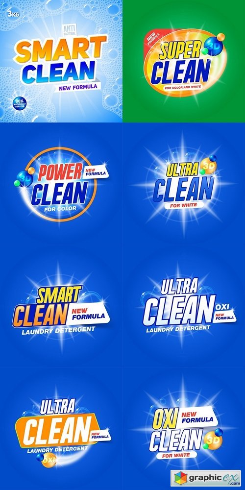 Ultra clean. Template for laundry detergent