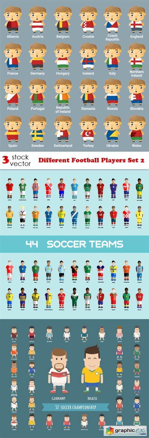 Different Football Players Set 2