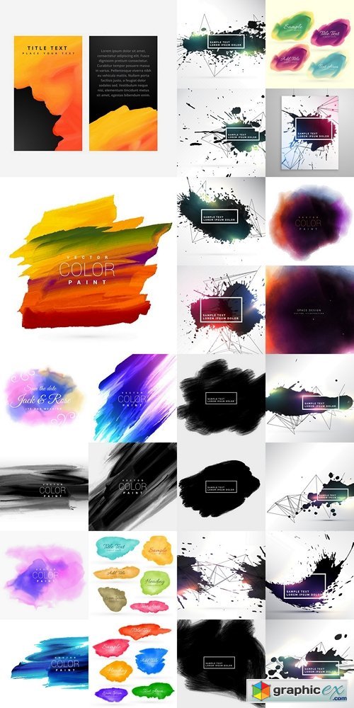Abstract colorful ink grunge background
