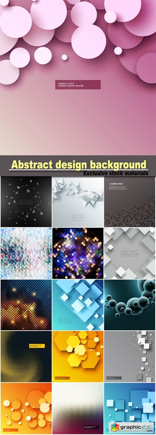 Abstract design background with geometric square shapes, 3d circles background