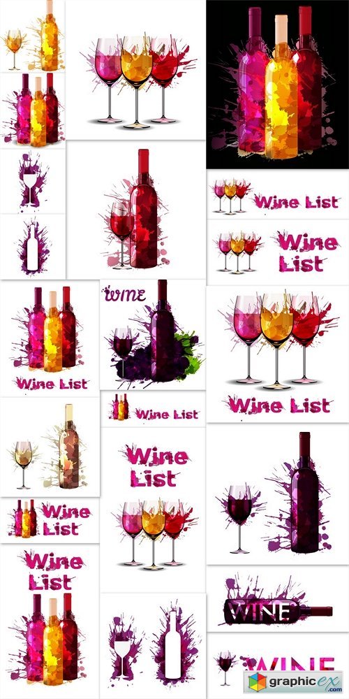 Grunge wine list template