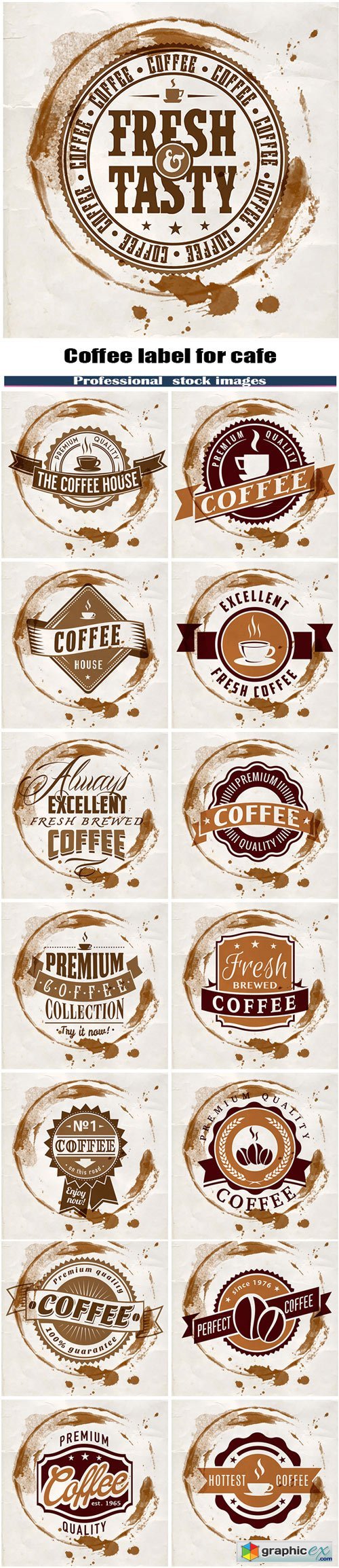 Coffee label for cafe