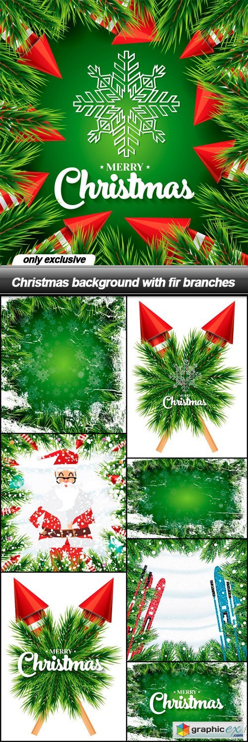 Christmas background with fir branches - 8 EPS