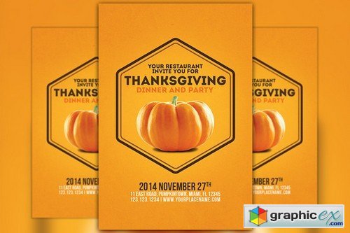 Minimal Thanksgiving Flyer Template 