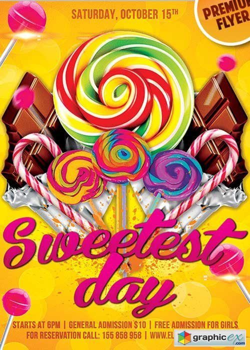  Sweetest Day V7 Flyer PSD Template + Facebook Cover 