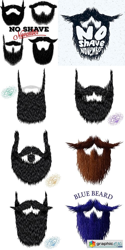 Beard classic jealous icon with detailed hair drawing