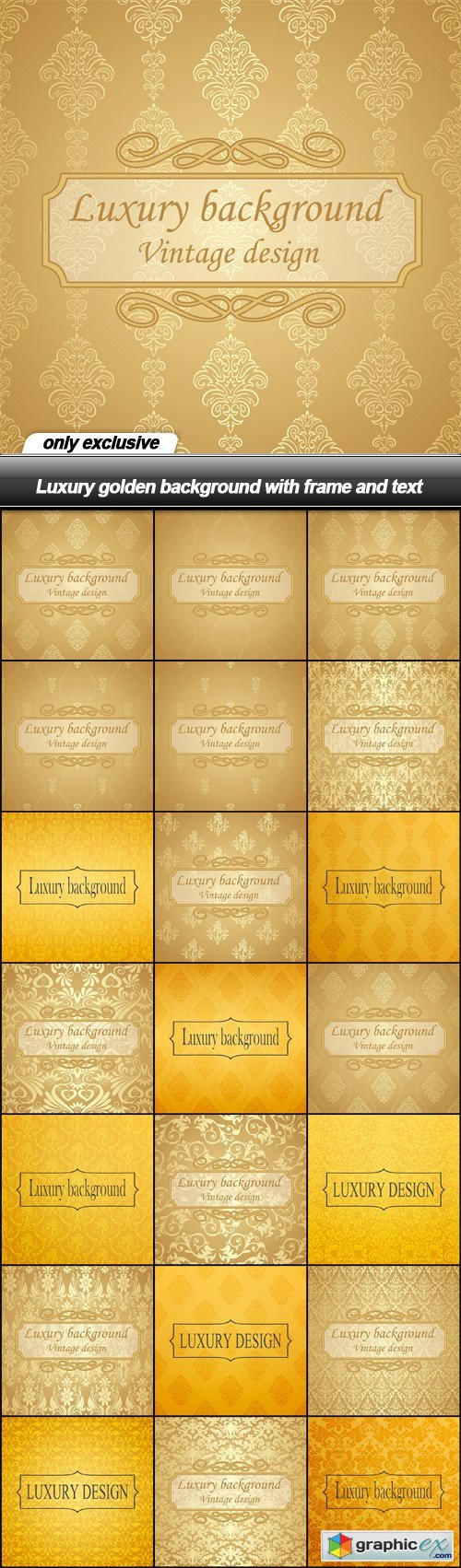 Luxury golden background with frame and text - 21 EPS