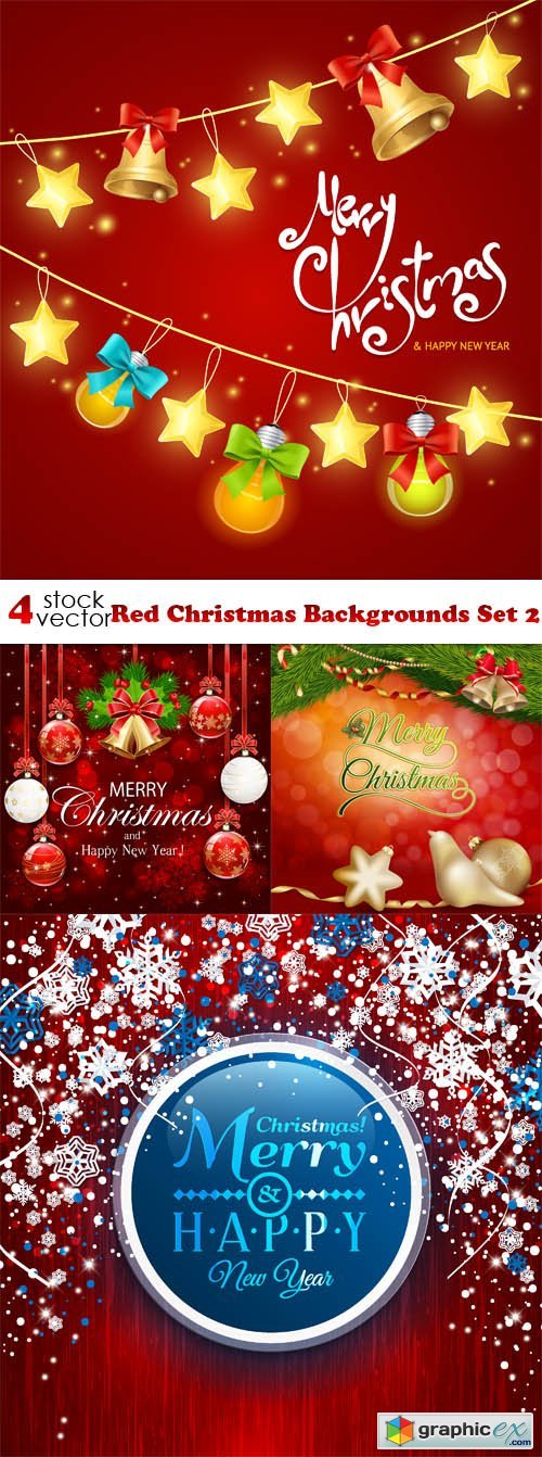Red Christmas Backgrounds Set 2