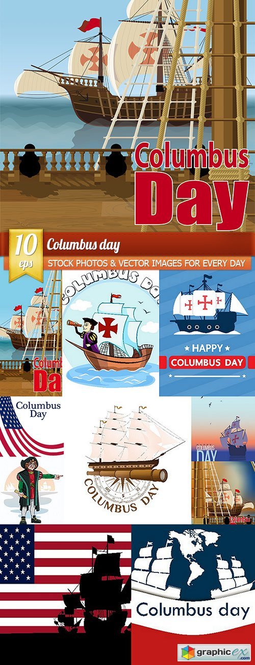 Columbus day, 10 x EPS
