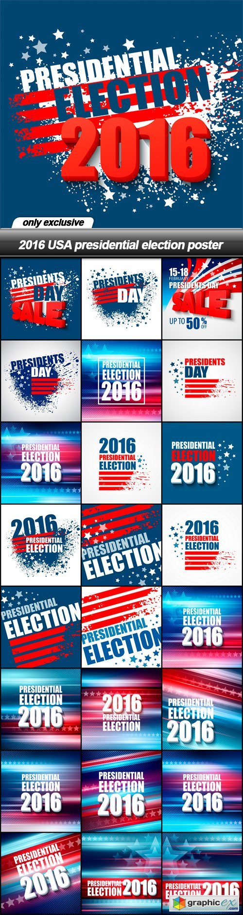 2016 USA presidential election poster - 25 EPS