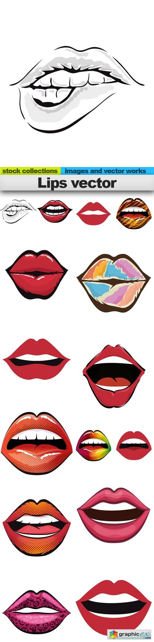 Lips vector, 15 x EPS