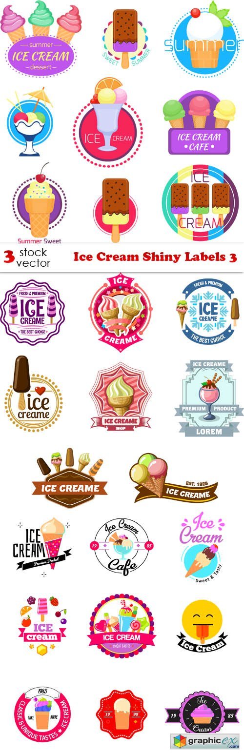 Ice Cream Shiny Labels 3
