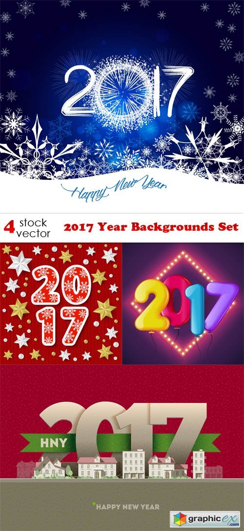 2017 Year Backgrounds Set