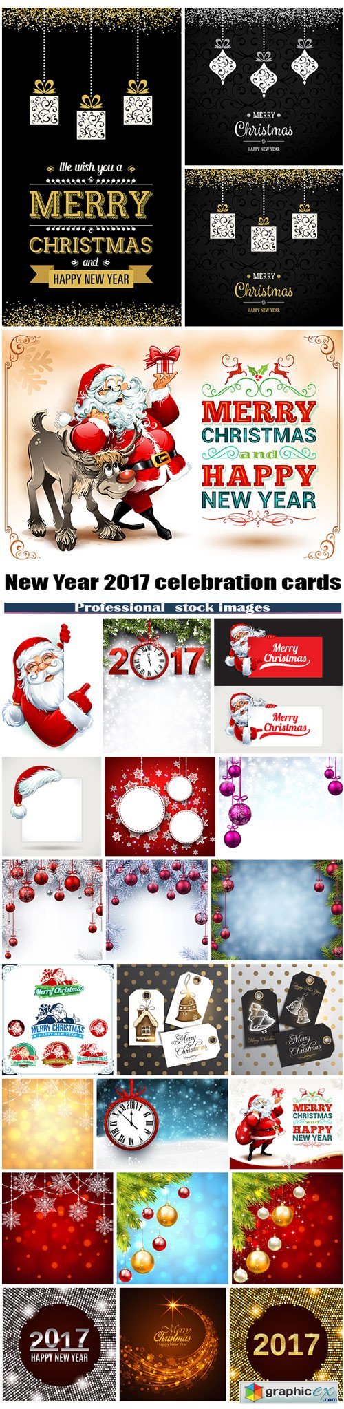 New Year 2017 celebration cards
