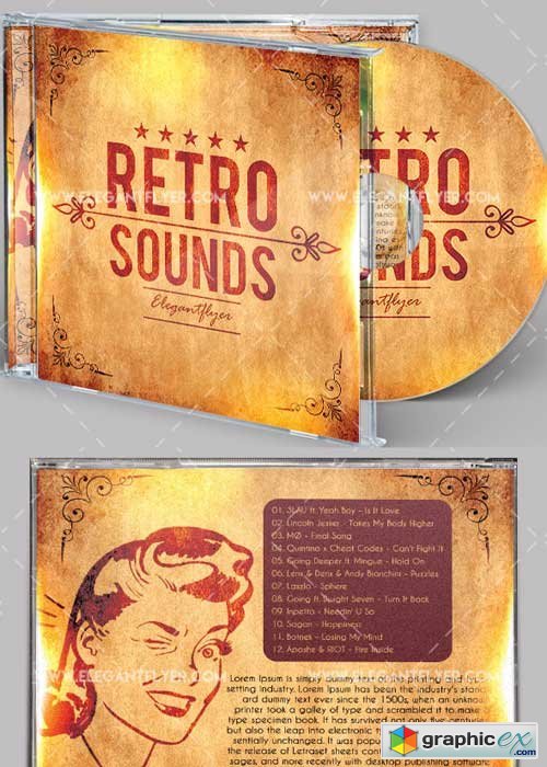  Retro Sounds Premium CD Cover PSD V4 Template 