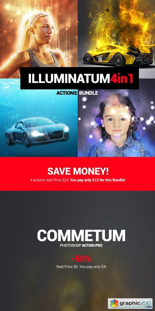 Illuminatum - 4in1 Photoshop Actions Bundle