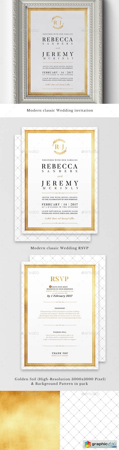 Modern Classic Wedding Invitations 