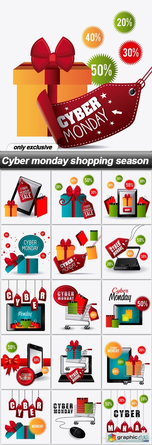 Cyber monday shopping season - 16 EPS
