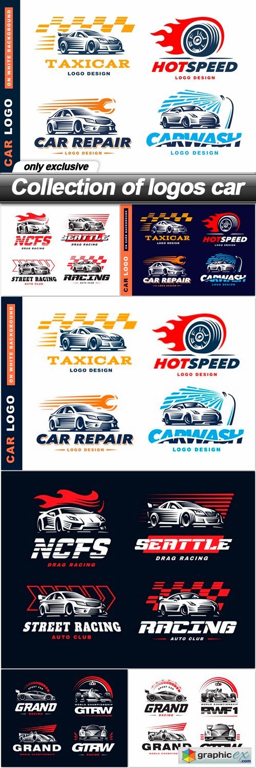 Collection of logos car - 6 EPS