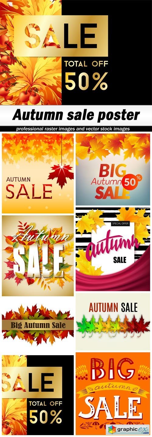 Autumn sale poster - 8 EPS