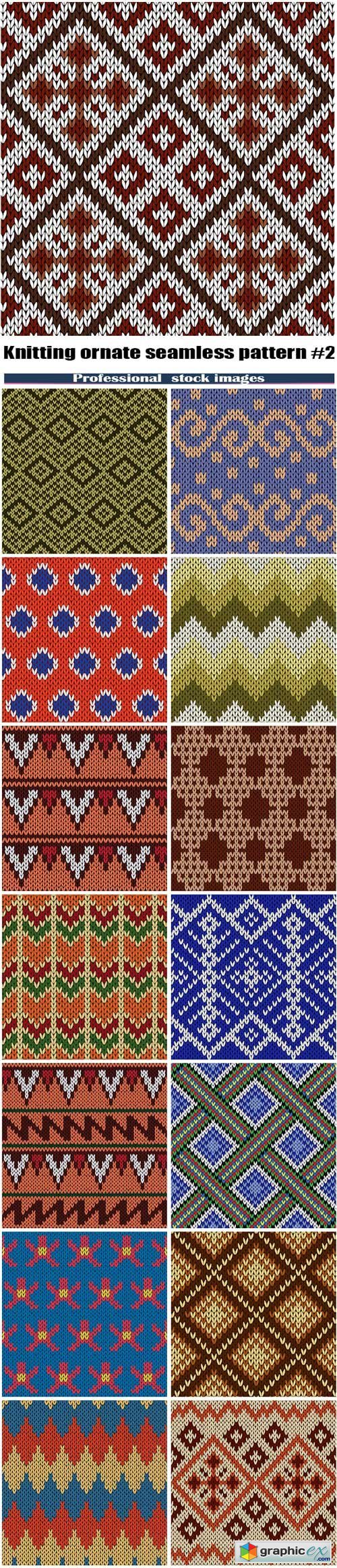 Knitting ornate seamless pattern #2