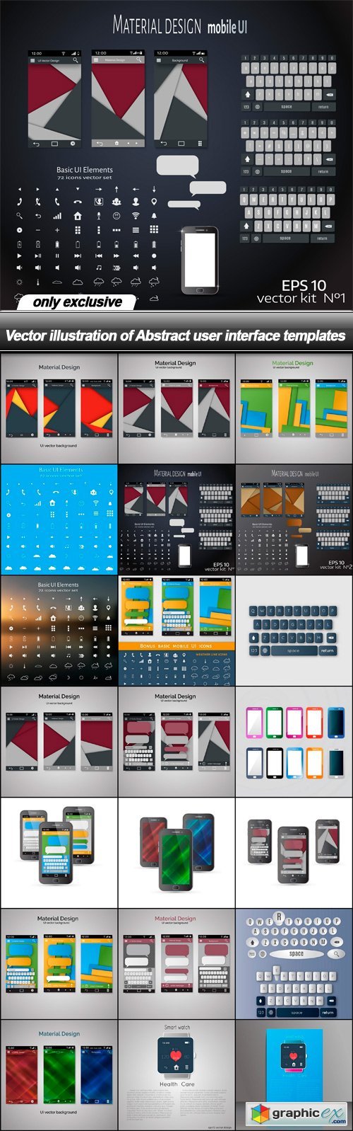 illustration of Abstract user interface templates - 21 EPS