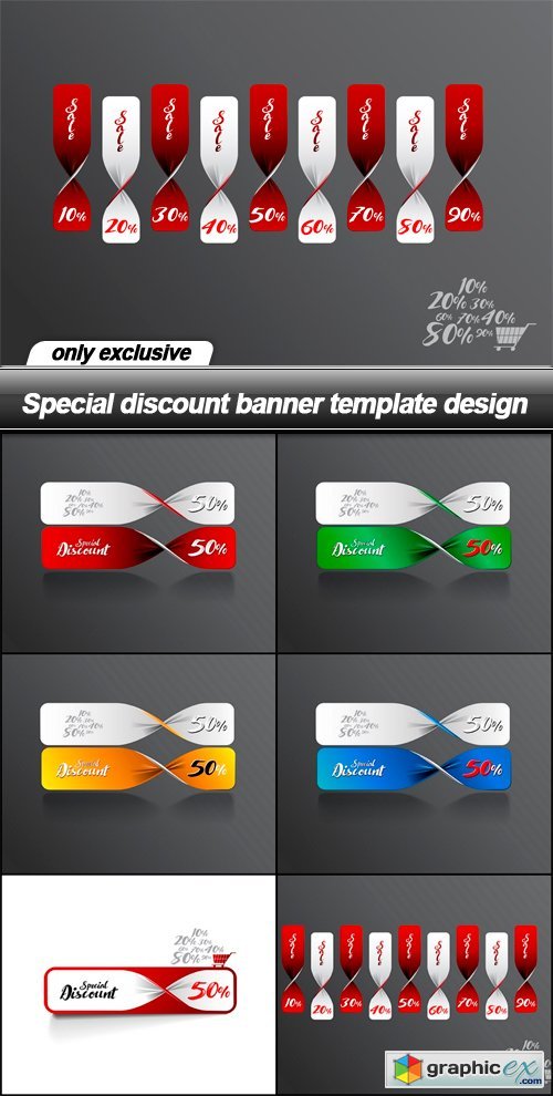 Special discount banner template design - 6 EPS