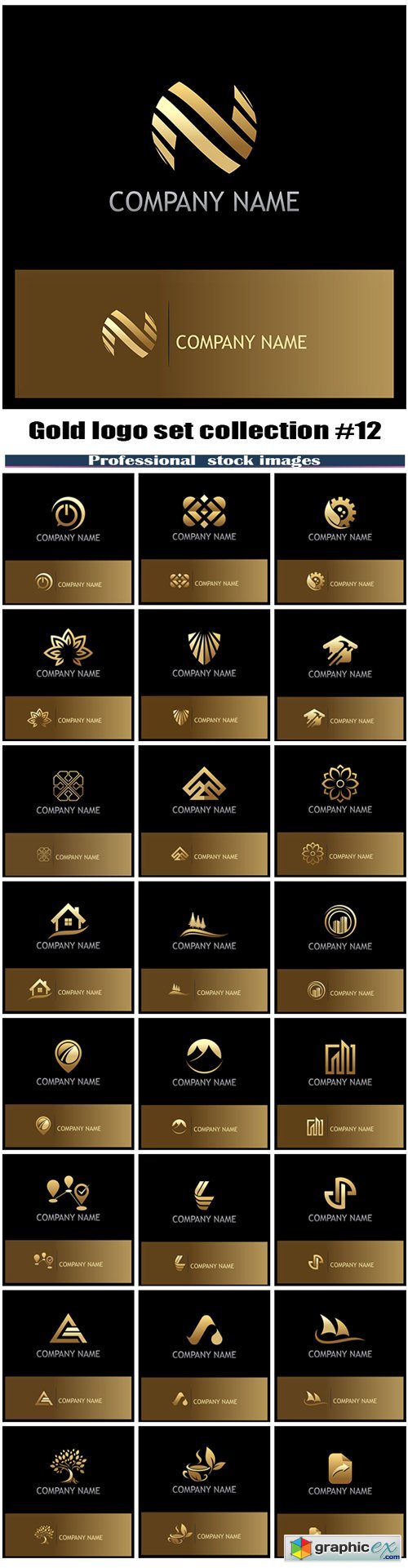 Gold logo set collection #12