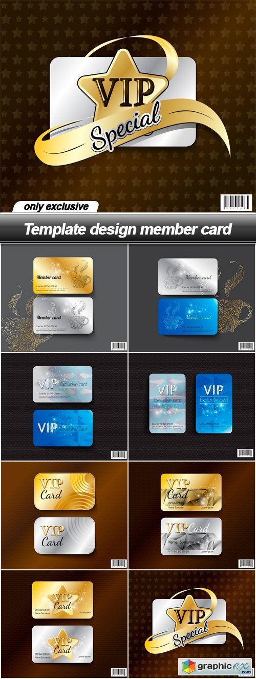 Template design member card - 8 EPS