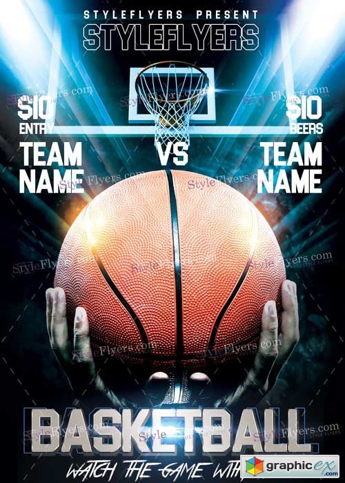  Basketball PSD V9 Flyer Template 