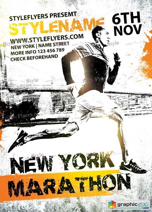 New York Marathon V3 PSD Flyer Template
