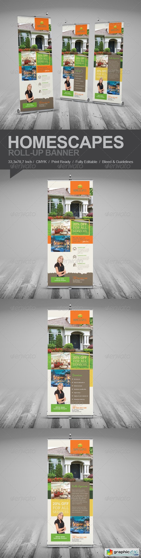 Real Estate And Homescapes Roll-Up Banner